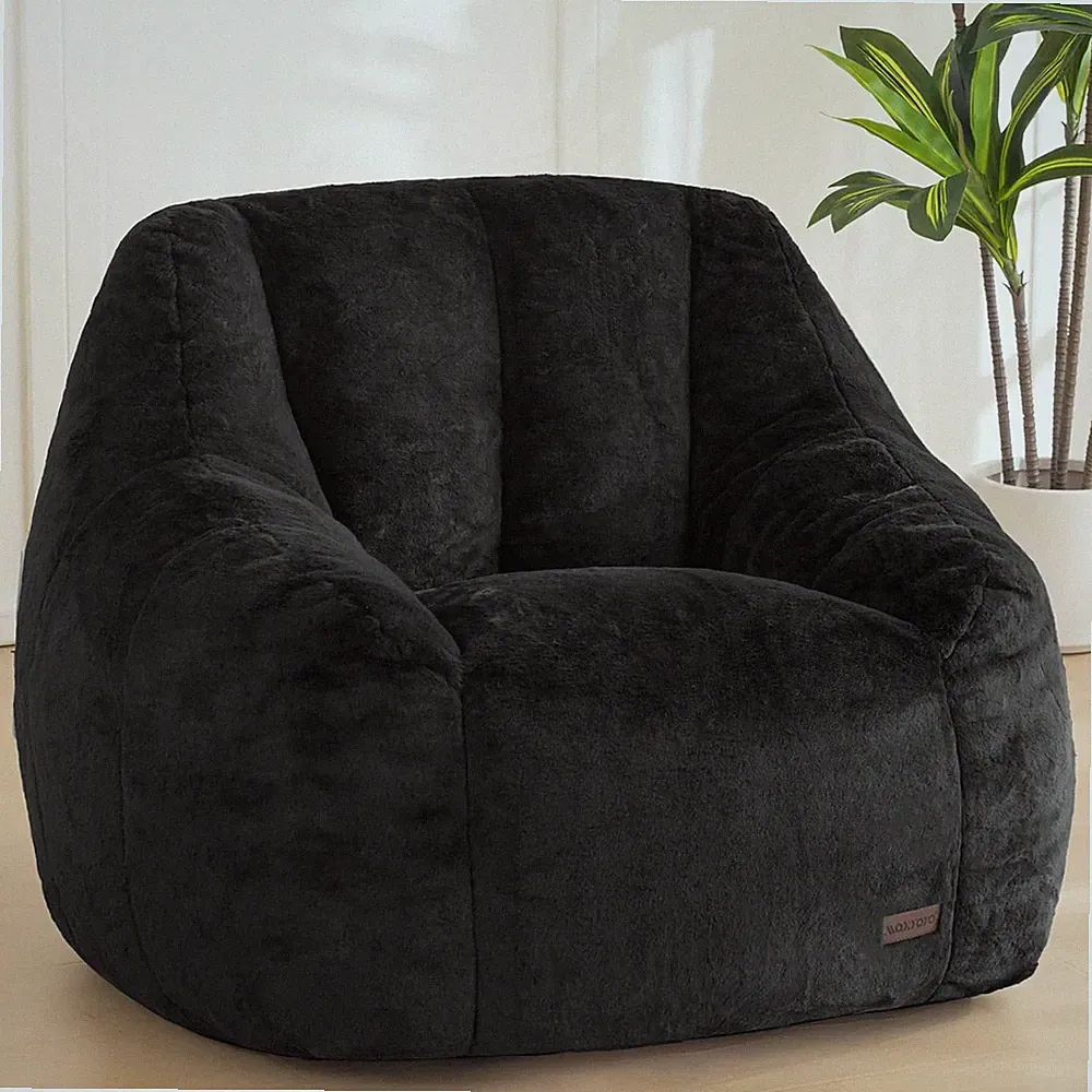 Bean Bag Chair, Comfy Bean Bag Sofa with Back Support, Faux Fur Bean Bag Chair f