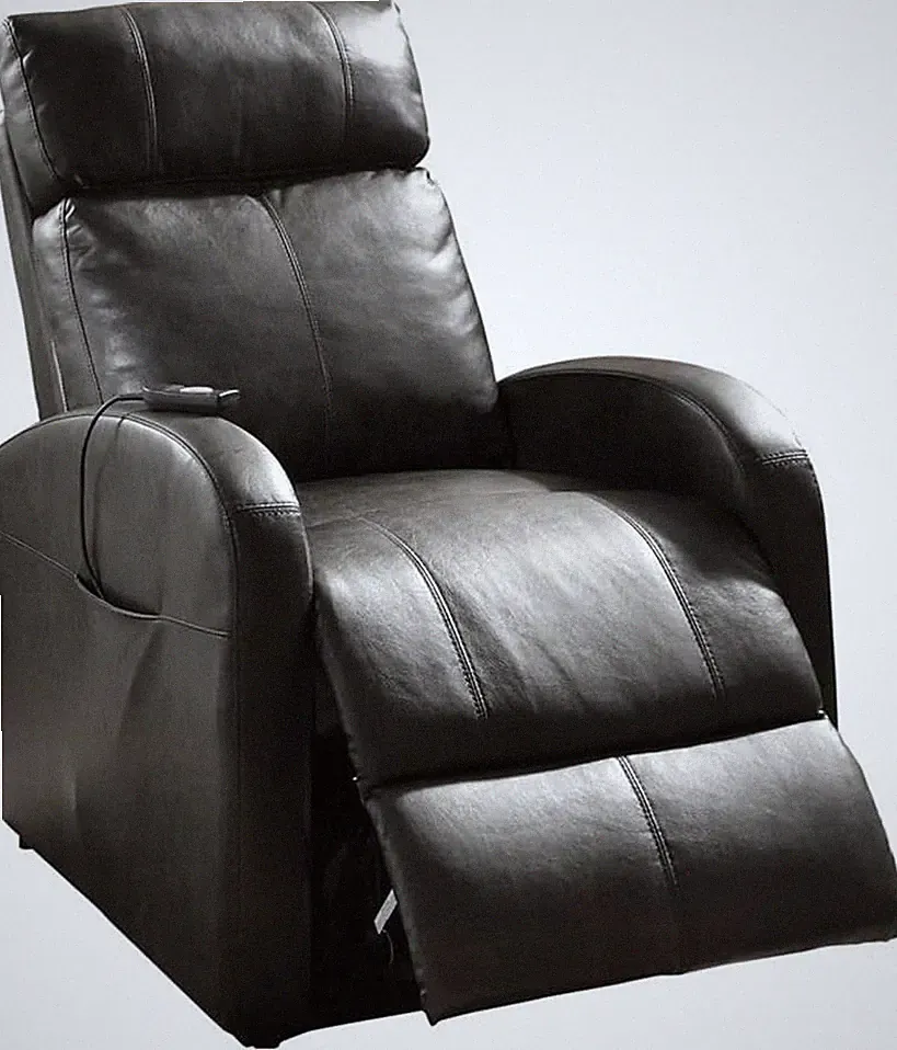 Brown Faux Leather Power Lift Recliner with Tufted Upholstery