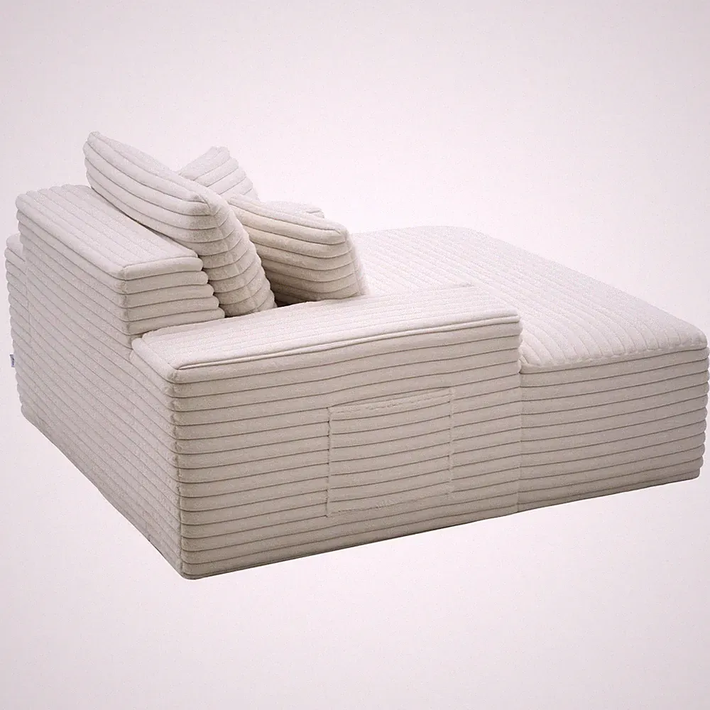 Chaise Lounge Chair, 54 in Boneless Chaise Lounge Indoor, Modern Upholster