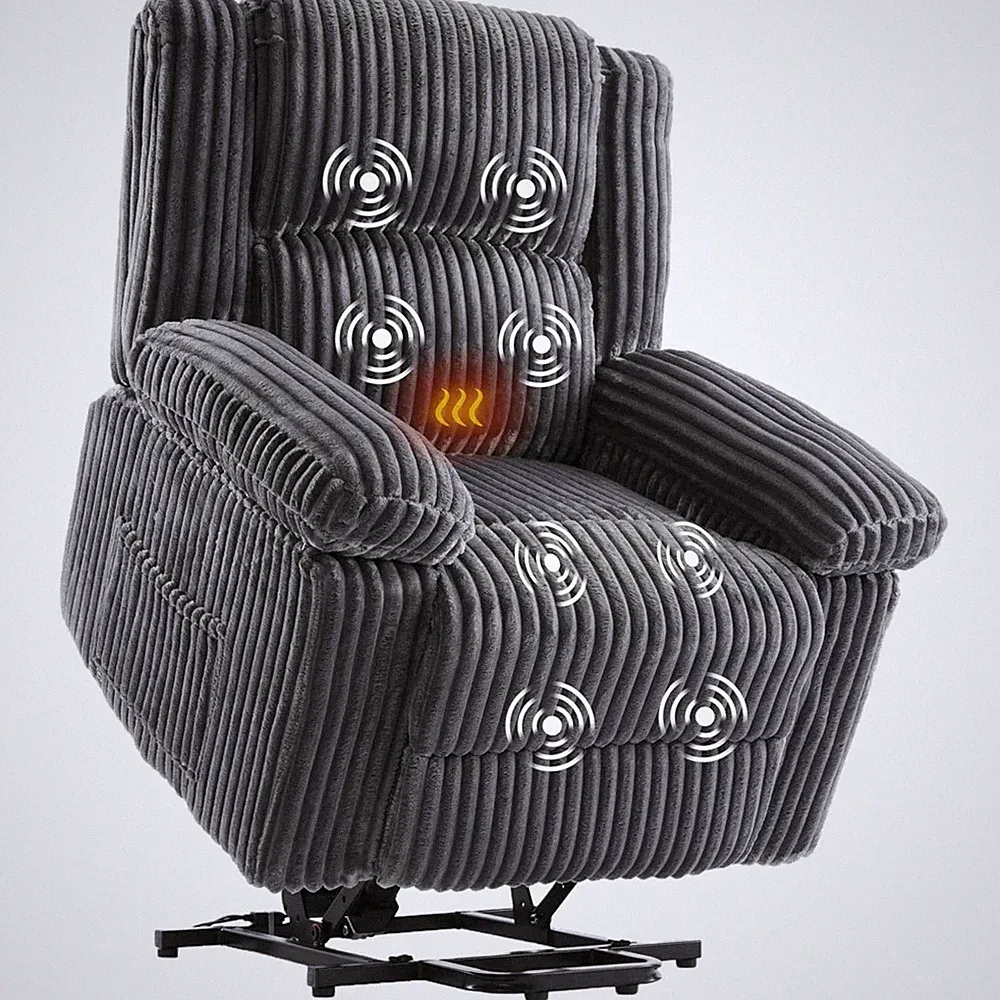 Electric Power Lift Recliner Chair with Heat & Massage for Elderly Comfort