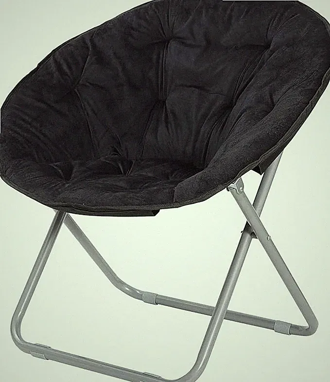 Faux-Fur Folding Chair, Moon Chair Soft Lounge Chair for Lounging, Bedroom