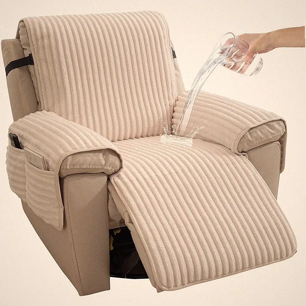 HAOMAIJIA Faux Fur Recliner Chair Covers Non-Slip Waterproof Recliner Covers...