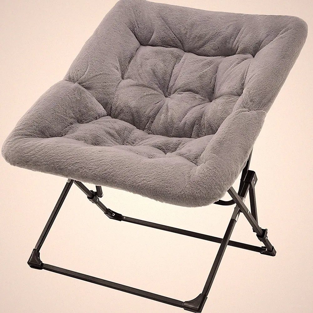 Oakham Comfy Chair for Adults, Soft Faux Fur Folding Lounge for Bedroom