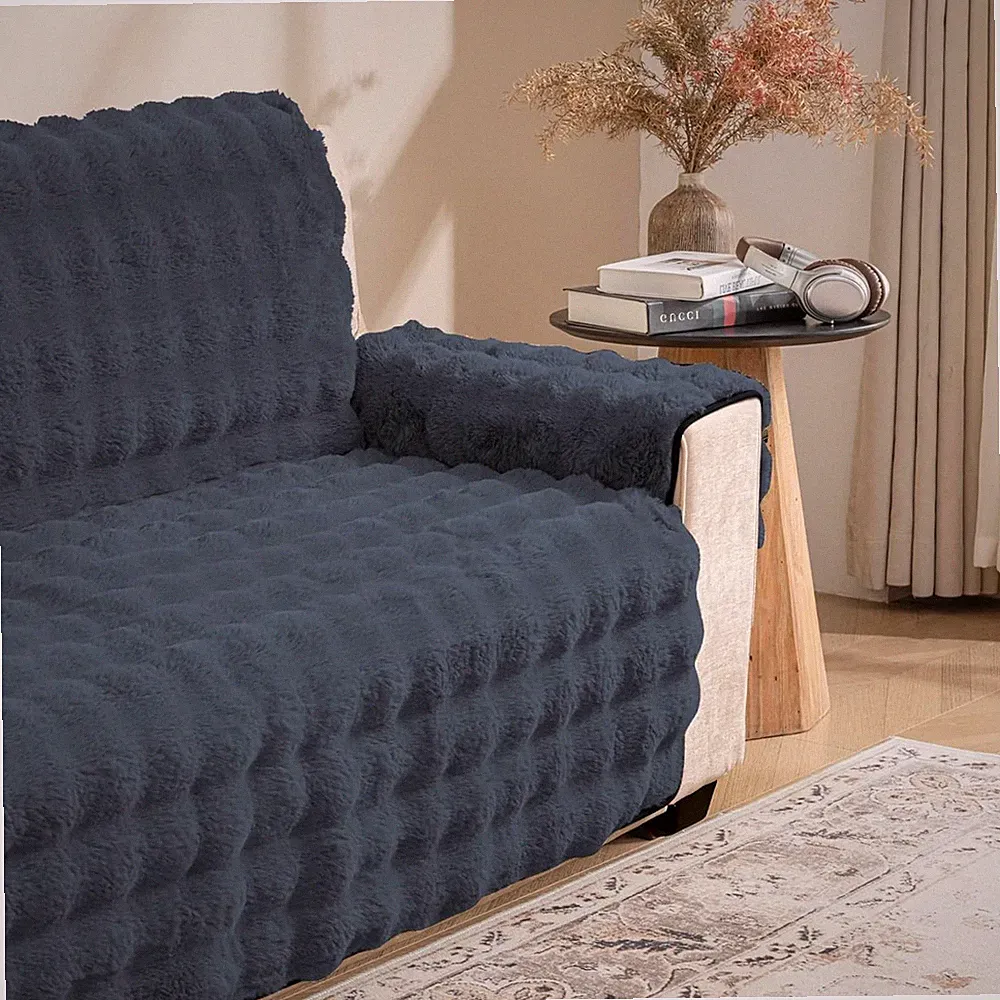 Plush and Fuzzy Shaggy Couch Cover, Dog Pad Faux Fur Sofa Cover, Water
