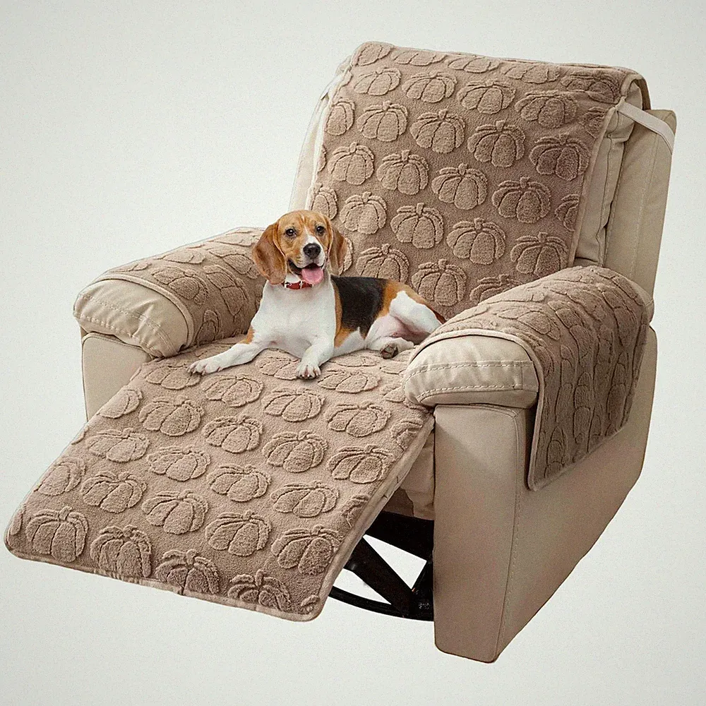 Plush Recliner Cover,Anti-Slip Recliner Chair Covers Slipcover Armrest Covers...