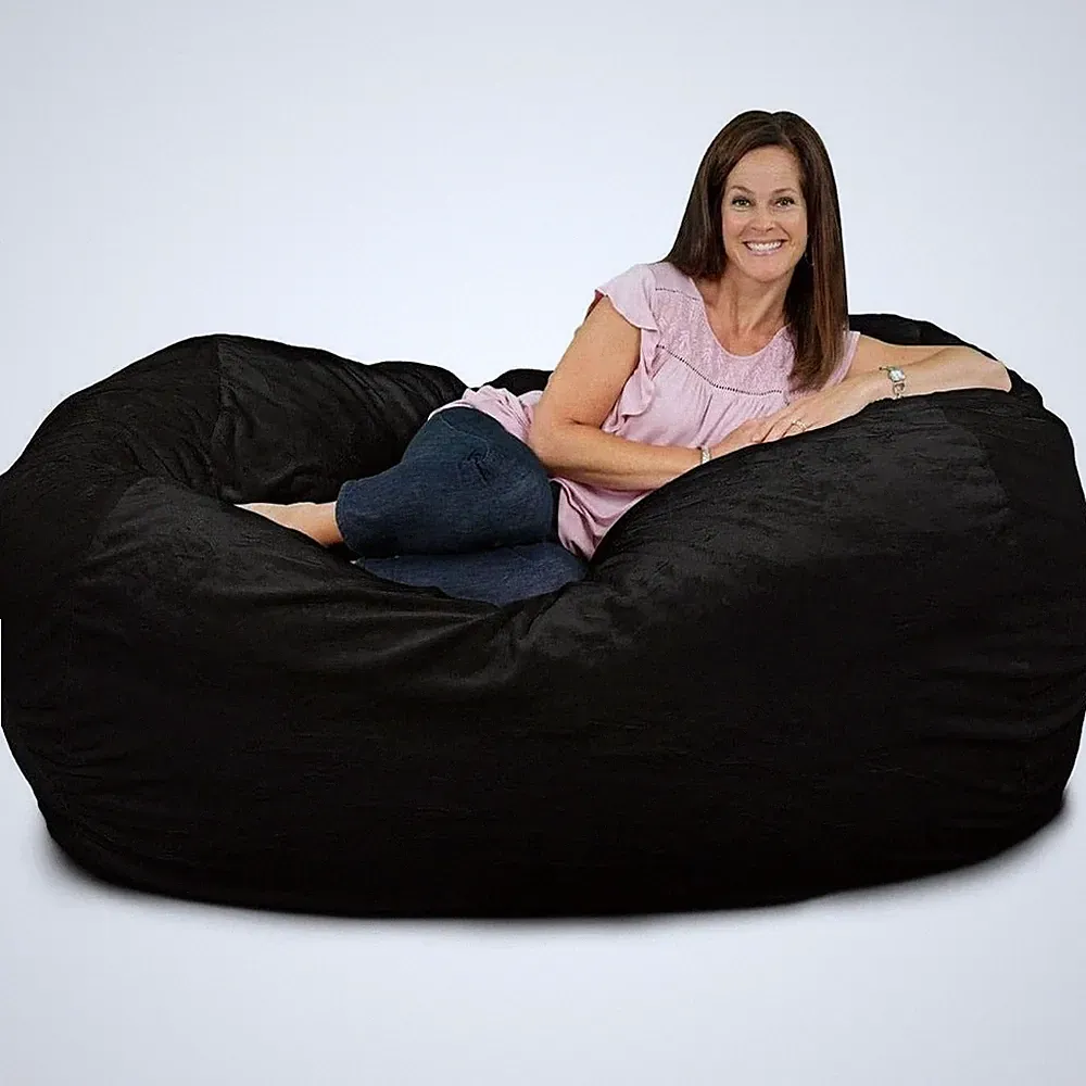 Ultimate Sack Ultimate Lounger Bean Bag Chair - Black Fur