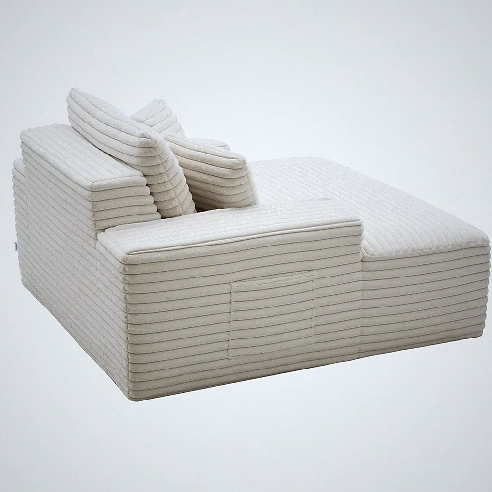 VEVOR Chaise Lounge Chair, 54 in Boneless Chaise Lounge Indoor, Modern Upholster